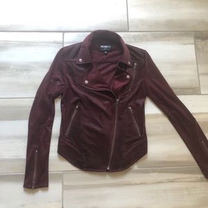 Faux Suede Moto Jacket